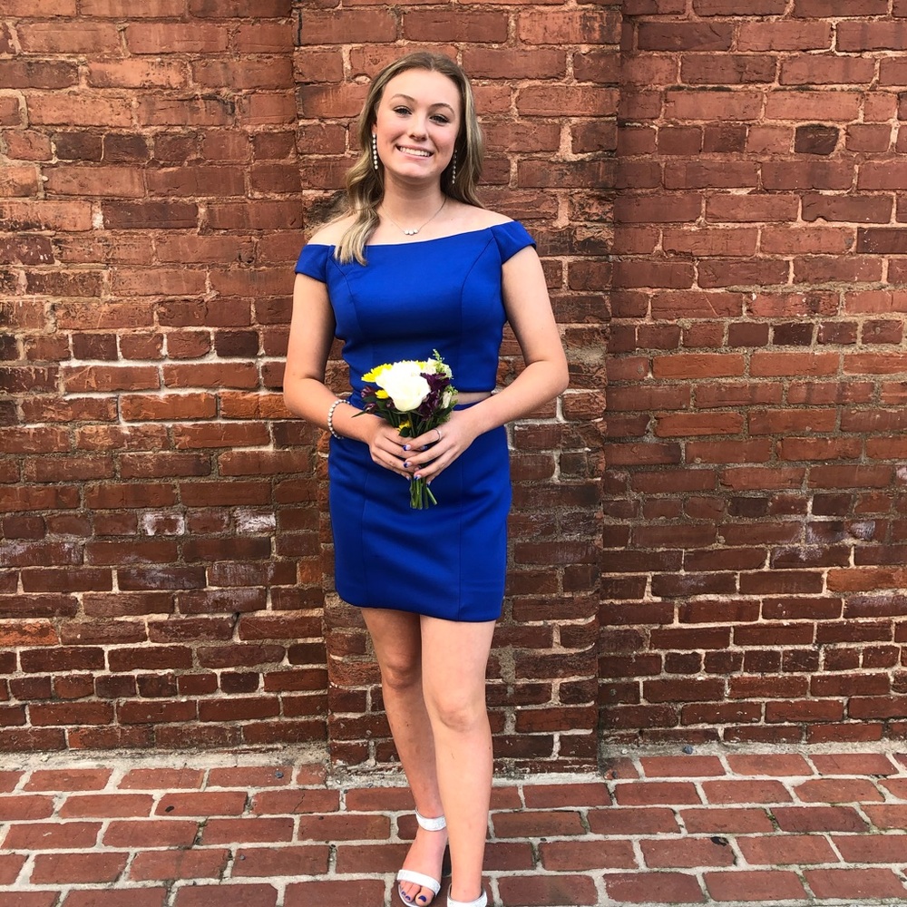 2 piece blue semi formal